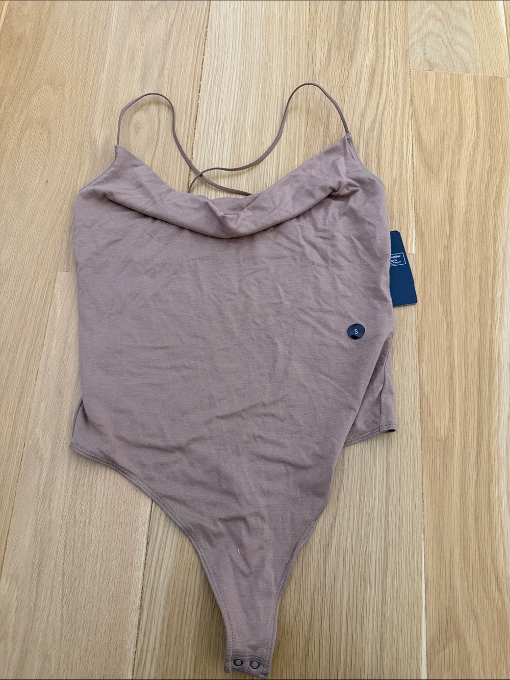 Abercrombie & Fitch Slim Strappy Bodysuit - dark nude